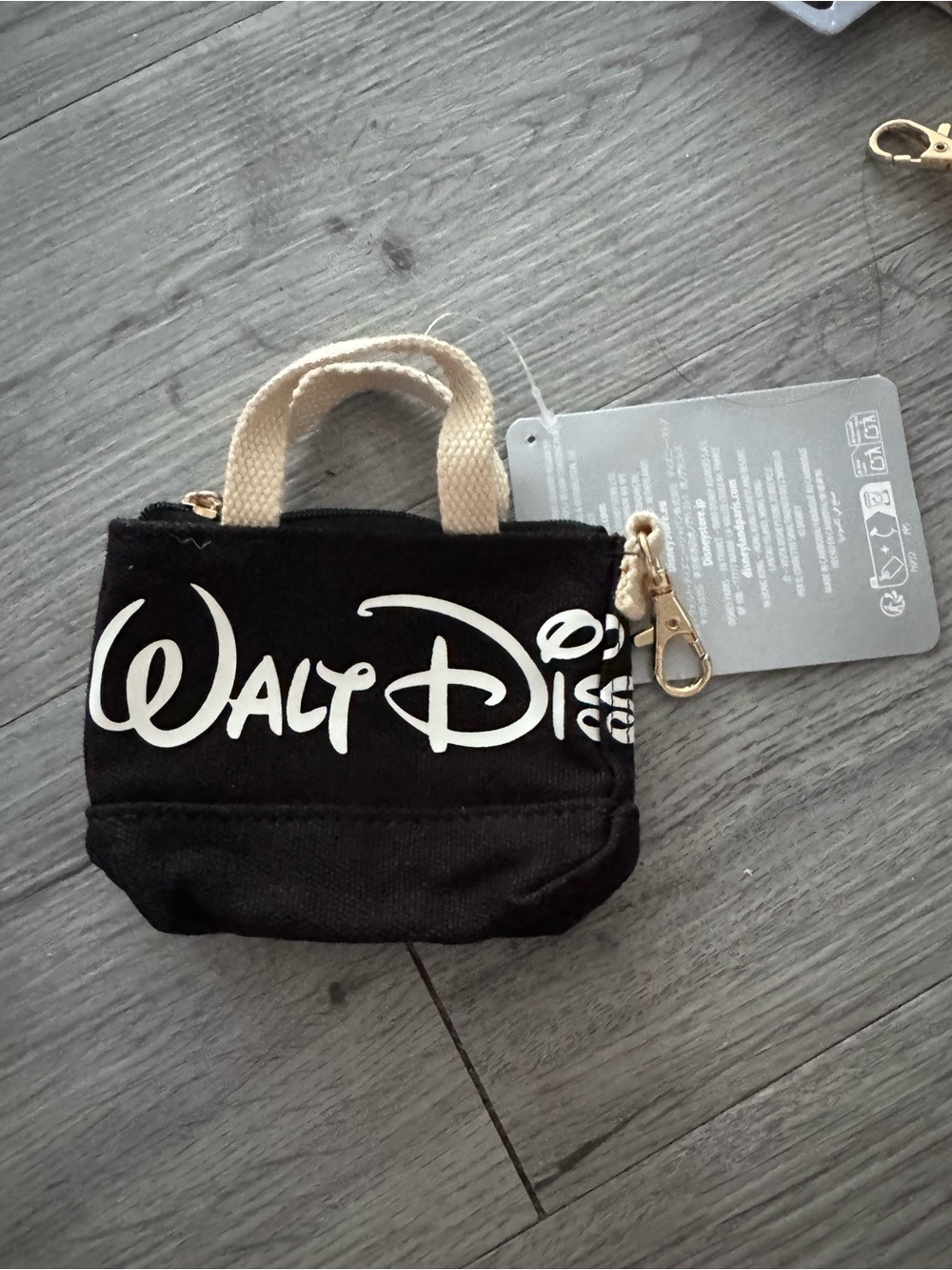Disney Black Mini Tote Keychain with Colors Collection